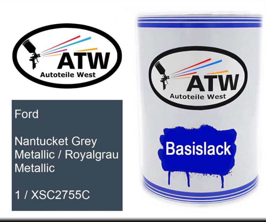 Ford, Nantucket Grey Metallic / Royalgrau Metallic, 1 / XSC2755C: 500ml Lackdose, von ATW Autoteile West.